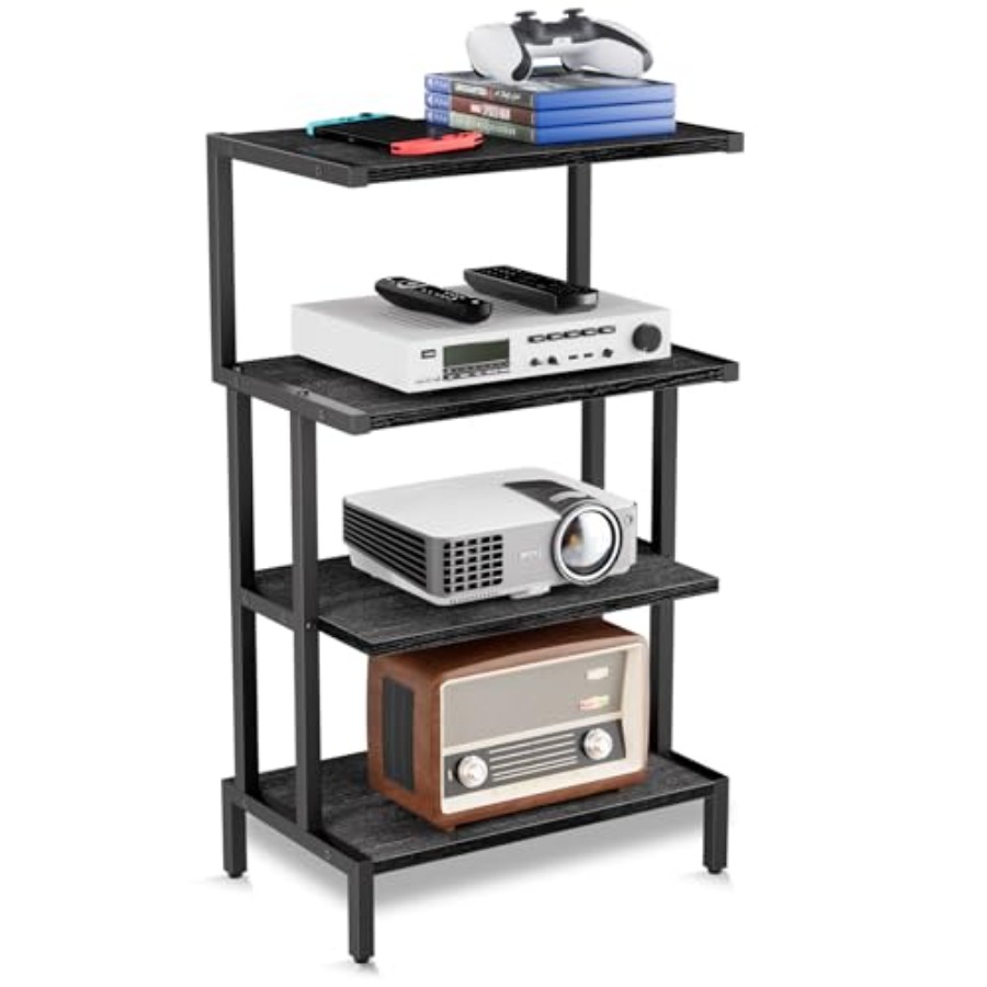 Gaming Console Organizer - Media Stand Gaming Shelf 4 Tier
