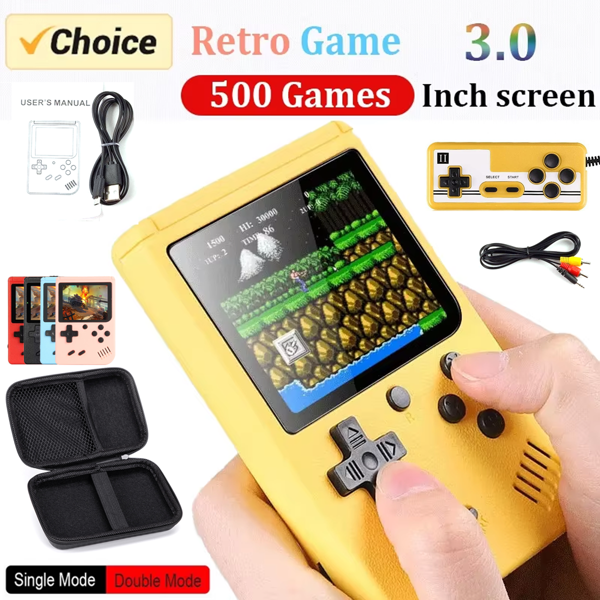 Gaming Console Under 500 - Retro Portable Mini Handheld Video Game