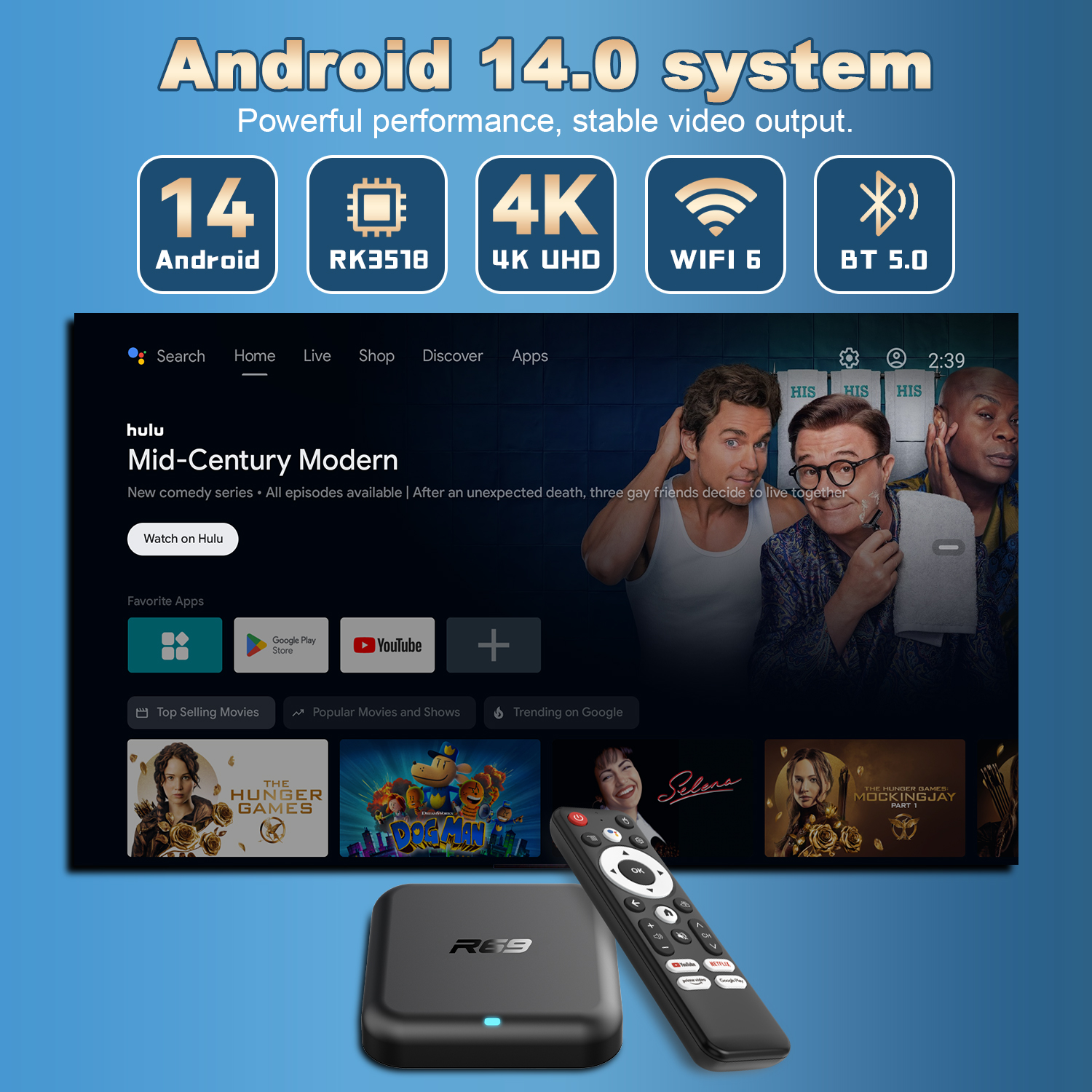 Smart TV Box Android 14.0 Goog - Gaming Console Youtube recension och pris