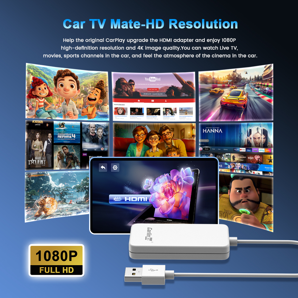 CarlinKit Car TV Mate Adapter  - Gaming Console Youtube recension och pris