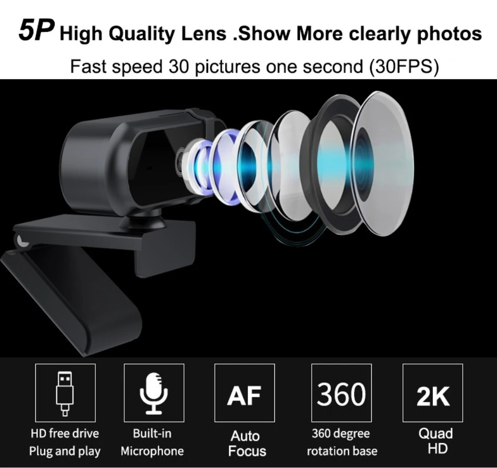 4K 2K Autofoucs Webcam 30fps F - Gaming Console Youtube recension och pris