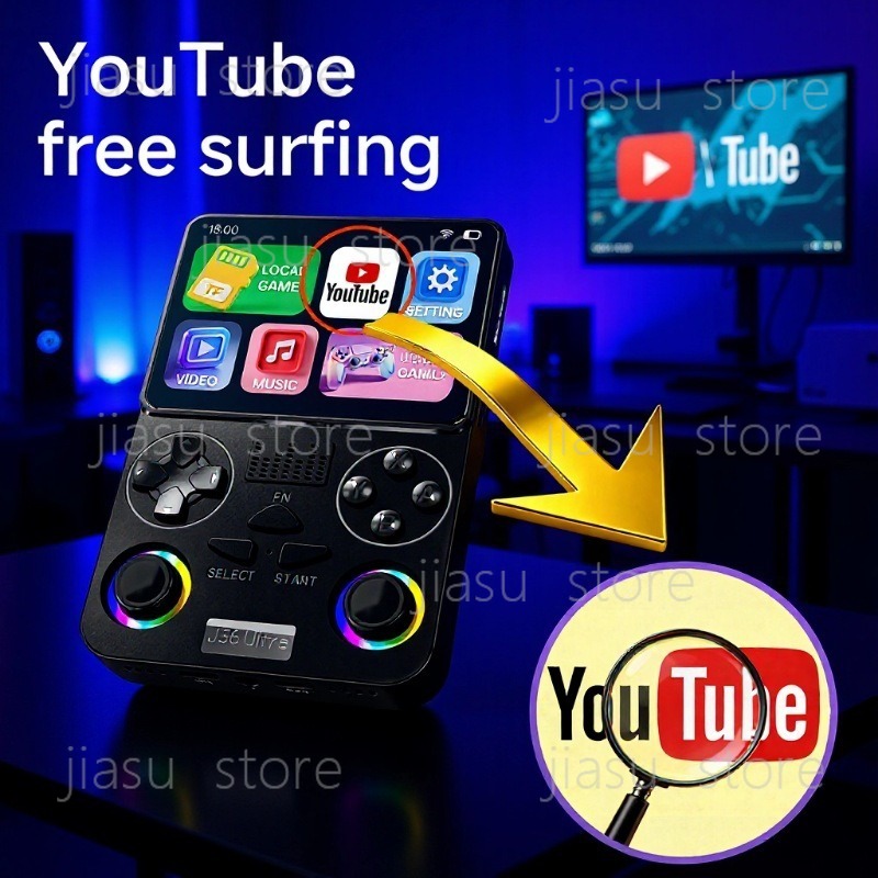 J36 Ultra Handheld Gaming Cons - Gaming Console Youtube recension och pris