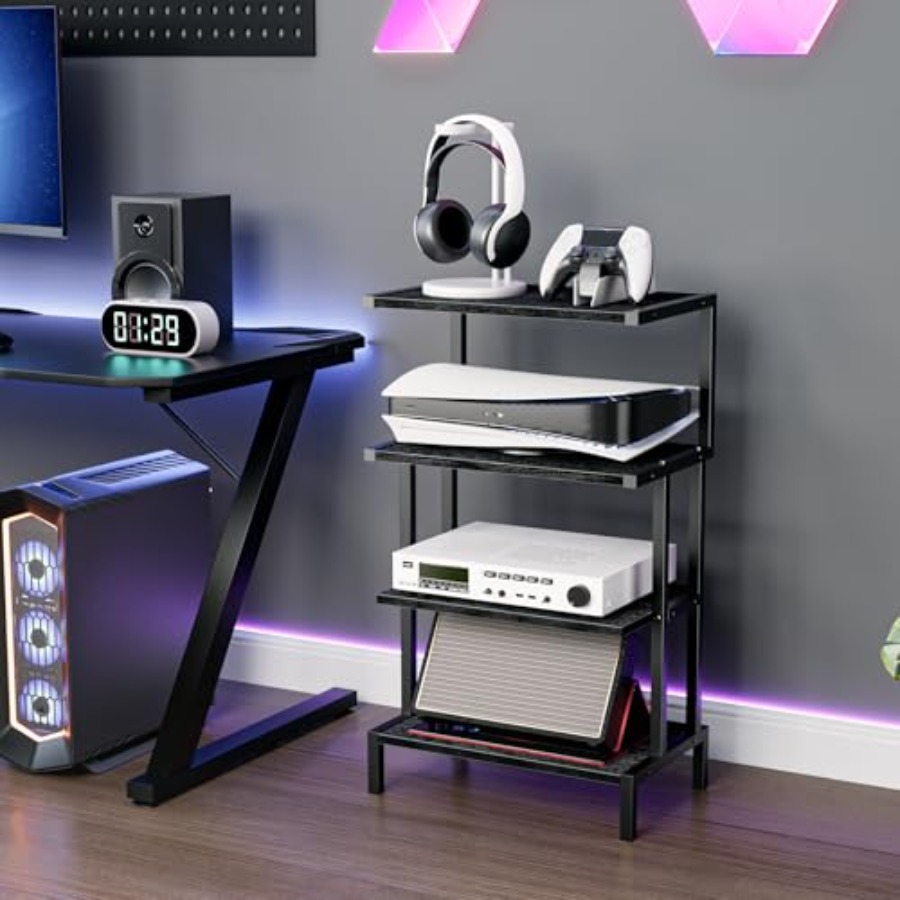 Media Stand Gaming Shelf 4 Tie - Gaming Console Organizer recension och pris