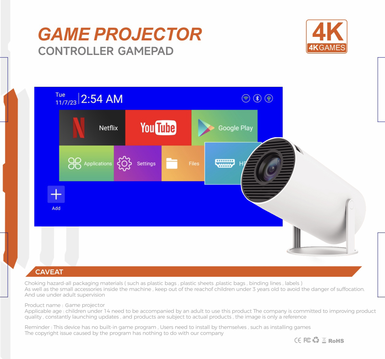 3D Game Projector 2 in 1 F300  - Gaming Console Youtube recension och pris
