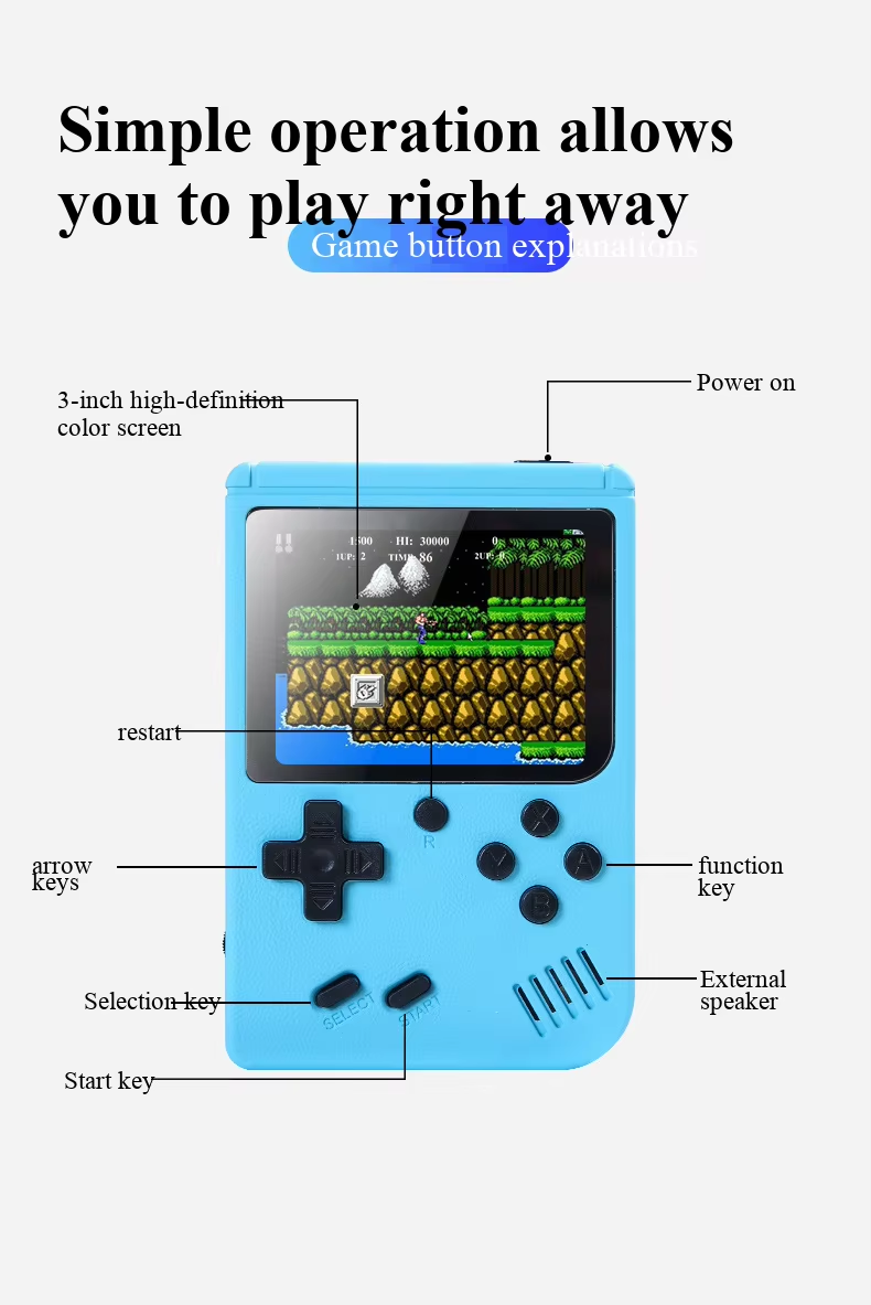 3.0 Inch Macaron Retro Portabl - Gaming Console Under 500 recension och pris